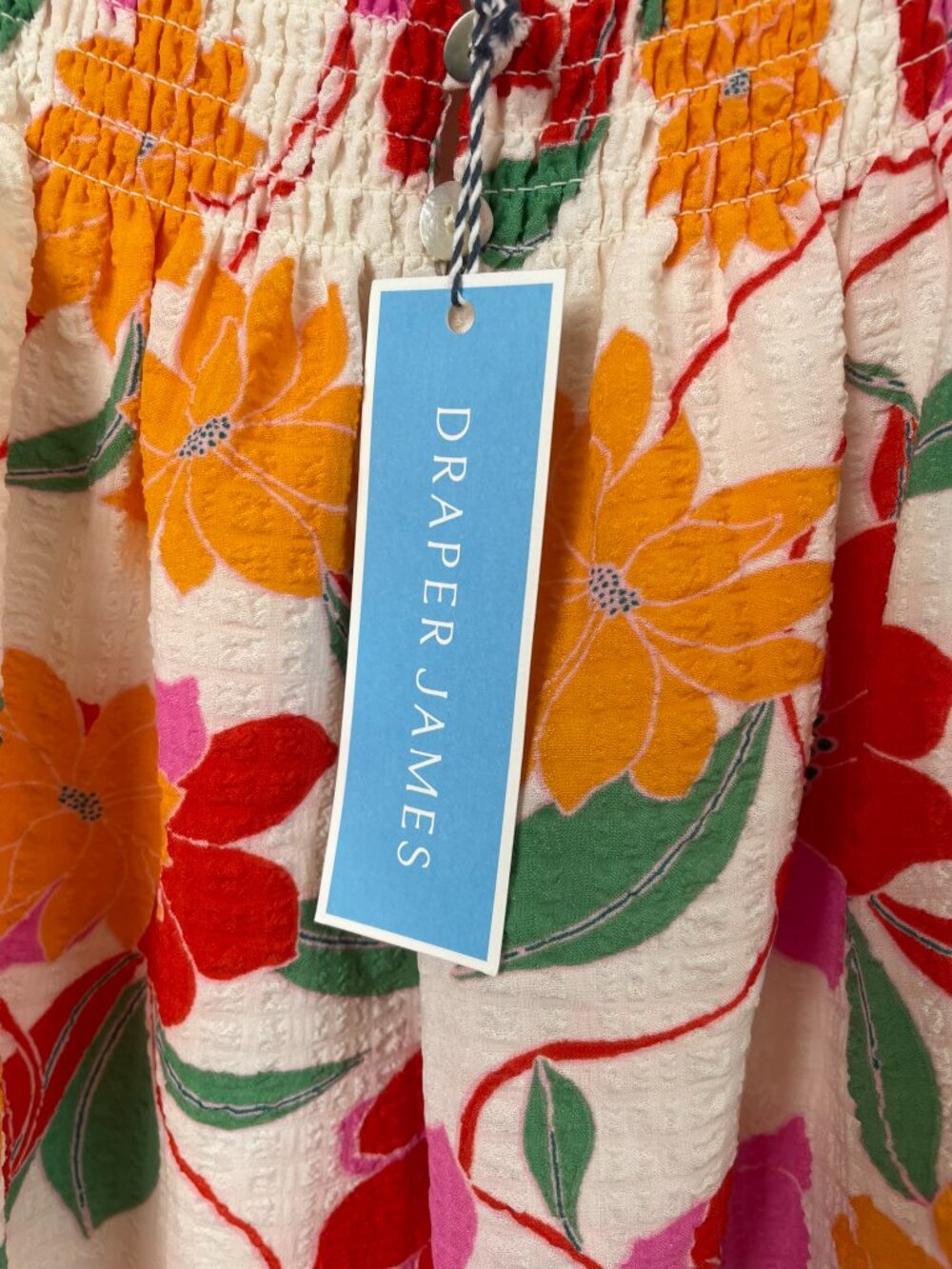 Draper James Flowy Top Vibrant Floral Pattern Flutter Sleeves Square Neck XXL - Picture 7 of 11